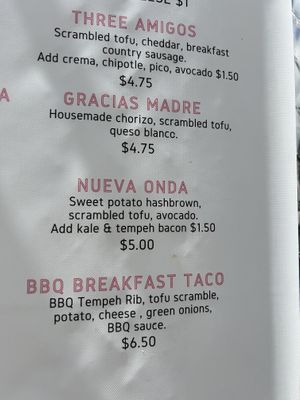 I ordered the three bottom ones - all good! 👍  at The Vegan Nom - E Cesar Chavez  in Austin