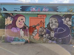 cool art! at The Vegan Nom - E Cesar Chavez  in Austin