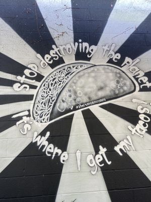 Wall art! at The Vegan Nom - E Cesar Chavez  in Austin