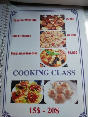 Menu at Mrs. Diep in Hoi An