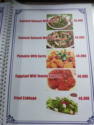 Menu at Mrs. Diep in Hoi An