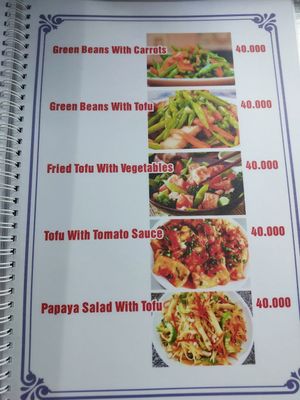 Menu at Mrs. Diep in Hoi An