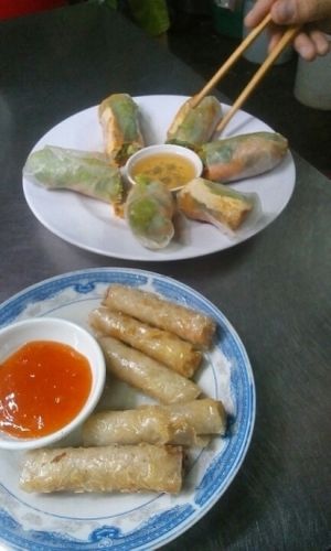 Fresh an Fried Springrolls at Mrs. Diep in Hoi An