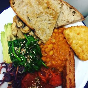 vegan breakfast at Coco's Canteen  in Weston-super-mare