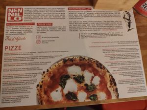 Menu at Antica Pizzeria Nennillo in Cologne