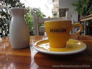 Coffee with Almond Milk at De/Raiz Cocina Café - Calle 65 in Bogota