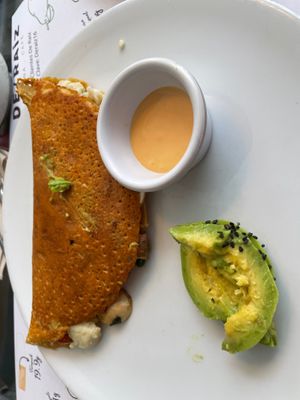 Chickpea omelet at De/Raiz Cocina Café - Calle 65 in Bogota
