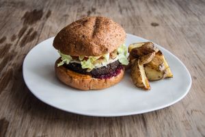 Hamburguesa at De/Raiz Cocina Café - Calle 65 in Bogota