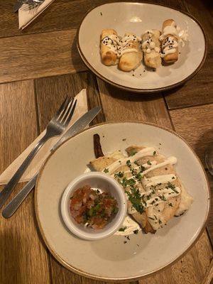 Quesadillas and carimañolas  at De/Raiz Cocina Café - Calle 65 in Bogota