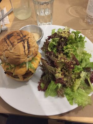 burger at De/Raiz Cocina Café - Calle 65 in Bogota