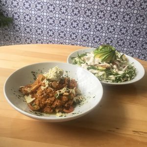 Quinotto y Chilaquiles orellanos  at De/Raiz Cocina Café - Calle 65 in Bogota