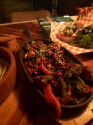 Jackfruit fajitas #Veganuary at Smithy's Tavern in Huez