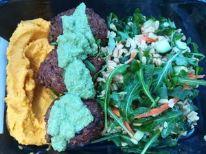 Lentils balls with hummus and salad at The Therapist - LxFactory in Lisbon