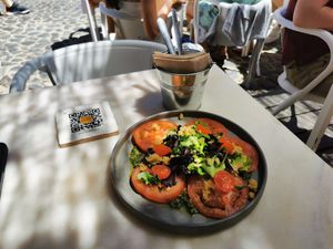 Vegan caprese salad at The Therapist - LxFactory in Lisbon