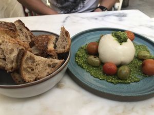 Vegan burrata  at The Therapist - LxFactory in Lisbon