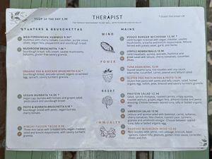 Menu. With  “V”  are vegan options  at The Therapist - LxFactory in Lisbon