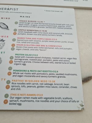 Menu at The Therapist - LxFactory in Lisbon