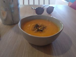 Pumpkin soup at The Therapist - LxFactory in Lisbon