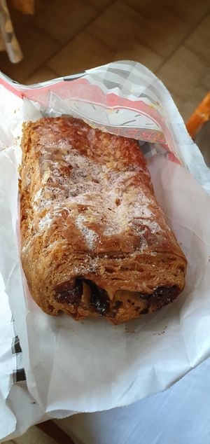 Chocolate croissant at Apollon in Corfu