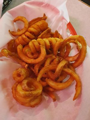 Curly fries at Jim Dandy Restaurant  in Portland