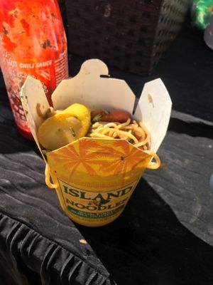 Vegan noodles & veggies at Island Noodles in Kalispell