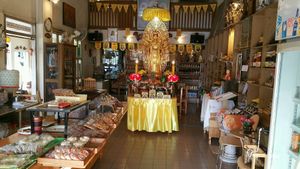 inside alter at Vegetarian Food Ratsamitham Foundation in Chiang Mai