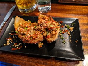 Vegan potato skins starter at Lime in Galway