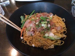 Vegan noodles with vegetables at Lime in Galway