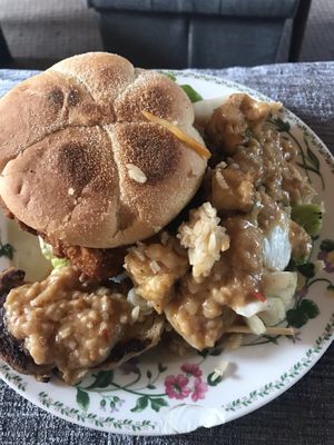 Tofu burger and Nasi Goreng at Lime in Galway