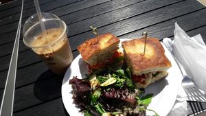 veggie sandwich at Honey Cup Coffee and Kitchen in Oxnard