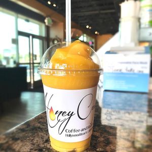 Peach Pear Apricot Smoothie at Honey Cup Coffee and Kitchen in Oxnard