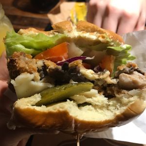 Mushrooms burger at Tri Burger in Santo Andre