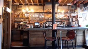 Bar downstairs at Trof NQ in Manchester