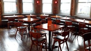 Seating upstairs (Bourbon Bar) at Trof NQ in Manchester