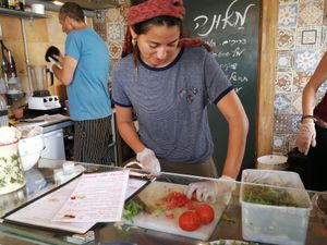 fresh salads at Mauna - Vegan Kitchen in Mitzpe Ramon
