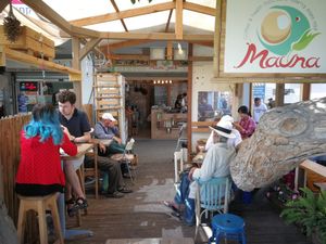 Our cozy balcony at Mauna - Vegan Kitchen in Mitzpe Ramon