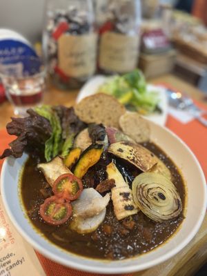 Vegan curry (delicious)  at Nobister in Nagasaki