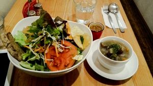 Vegan bigger salad set (1200 yen)  at Nobister in Nagasaki