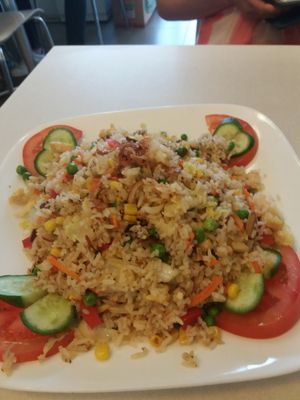 Combination veggies and rice at Loving Lien in Cabramatta