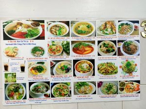 Menu on the wall at Loving Lien in Cabramatta