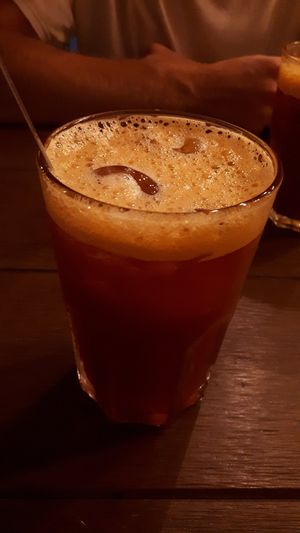 Lemon honey thai iced tea at South Beach Cafe in Koh Tao