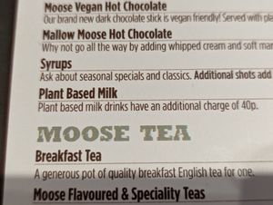 Vegan tax at Moose Coffee in Manchester