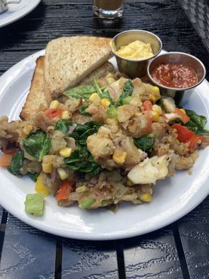 Vegan hash  at Moose Coffee in Manchester