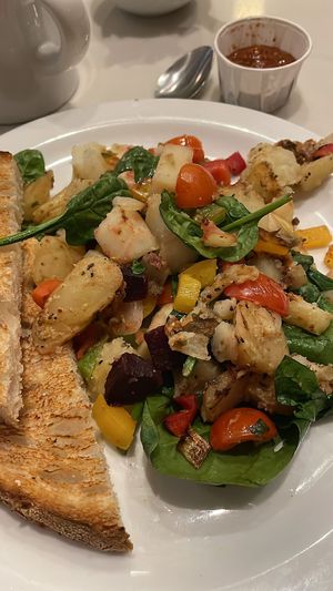 Vegan high line with sourdough at Moose Coffee in Manchester