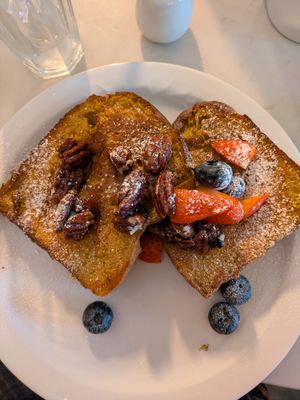 Second visit and this time the toast had walnuts as a tasty addition 😋 at Moose Coffee in Manchester
