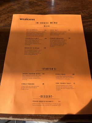 Menu Dec 2025  at The Wild Chive in Long Beach