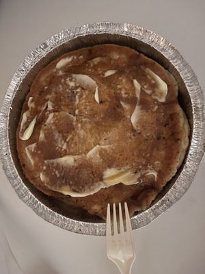 2 huge pancakes to go for next morning in my hotel room 😋 it was enough for the whole day  at The Wild Chive in Long Beach