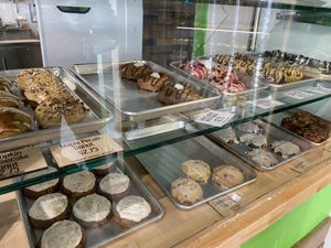 Beautiful vegan pastry case at Branch Out in Paducah