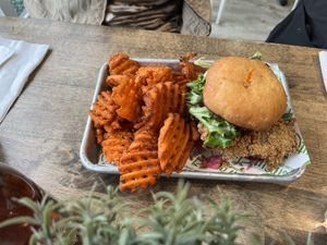 Oyster mushroom Po Boy (this was our favorite)  at Branch Out in Paducah