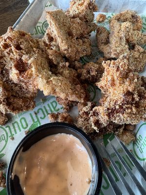 Lightly fried oyster mushrooms  at Branch Out in Paducah